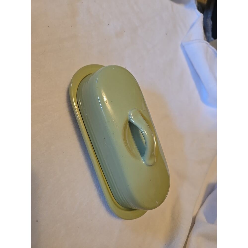 Chantal Used Light Avocado Green 2 Pc Butter Dish Ceramic Retro Kitchen